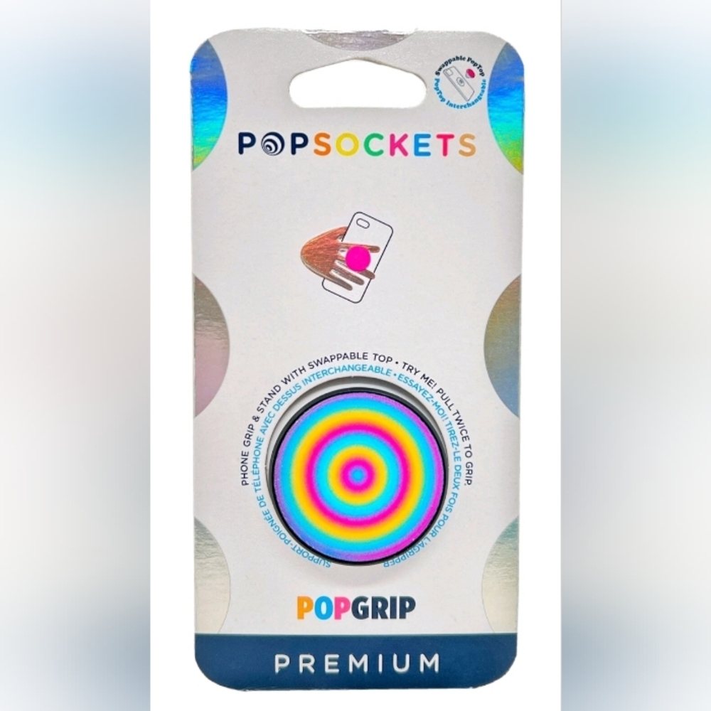 PopSockets Premium Rainbow Swirl Holographic Swap PopSocket Pop Socket Grip